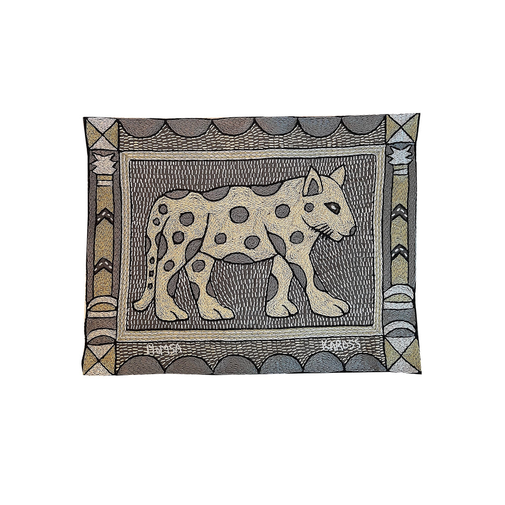 Scattering of Africa Leopard Hand-Embroidered Unpadded Placemat