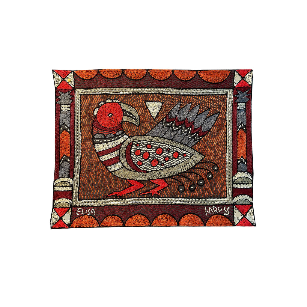 Royal Zulu Curious Bird Hand-Embroidered Unpadded Placemat