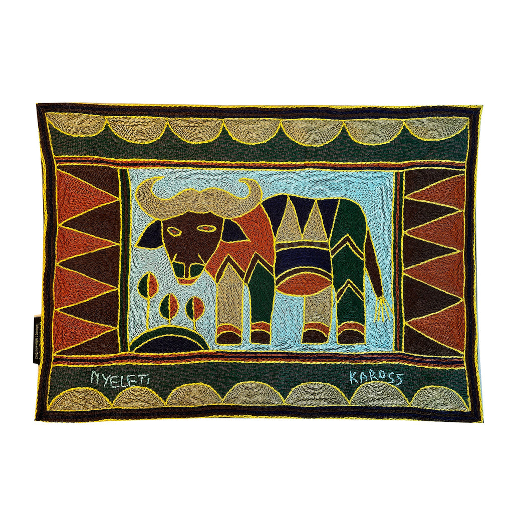 Mopani Moments Buffalo Hand-Embroidered Padded Placemat