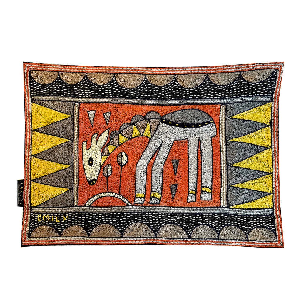 Winterveld Giraffe Hand-Embroidered Padded Placemat