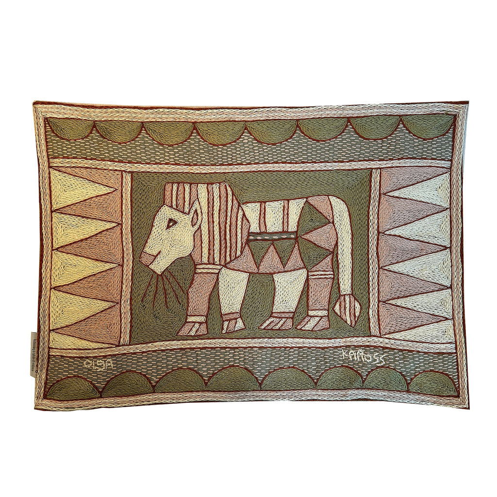 Namib Rust Lion Hand-Embroidered Padded Placemat