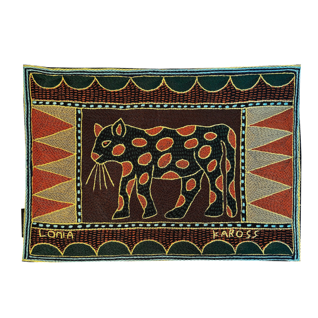 Mopani Moments Leopard Hand-Embroidered Padded Placemat