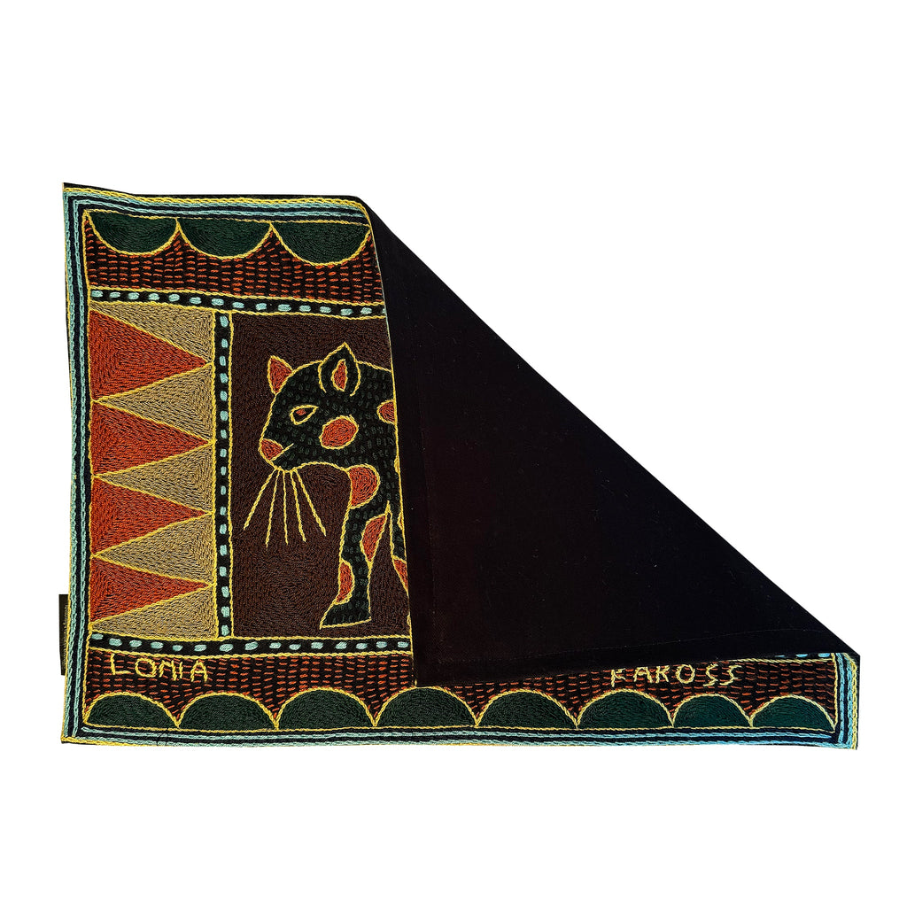 Mopani Moments Leopard Hand-Embroidered Padded Placemat