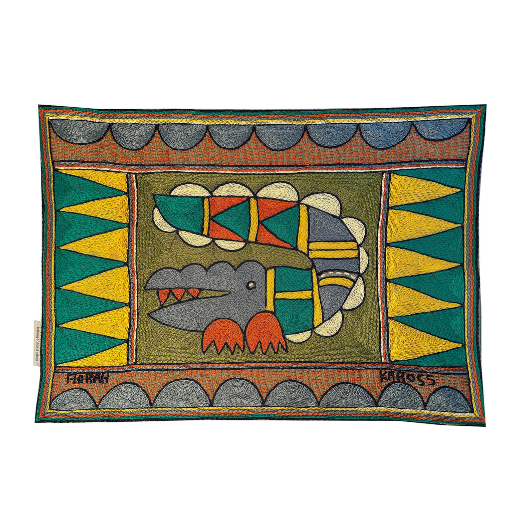 Bushveld Lush Crocodile Hand-Embroidered Padded Placemat