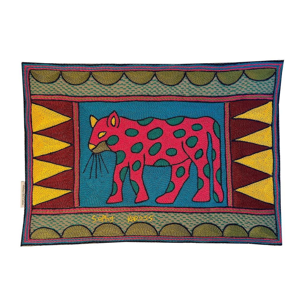 Shangaan Love Leopard Hand-Embroidered Padded Placemat