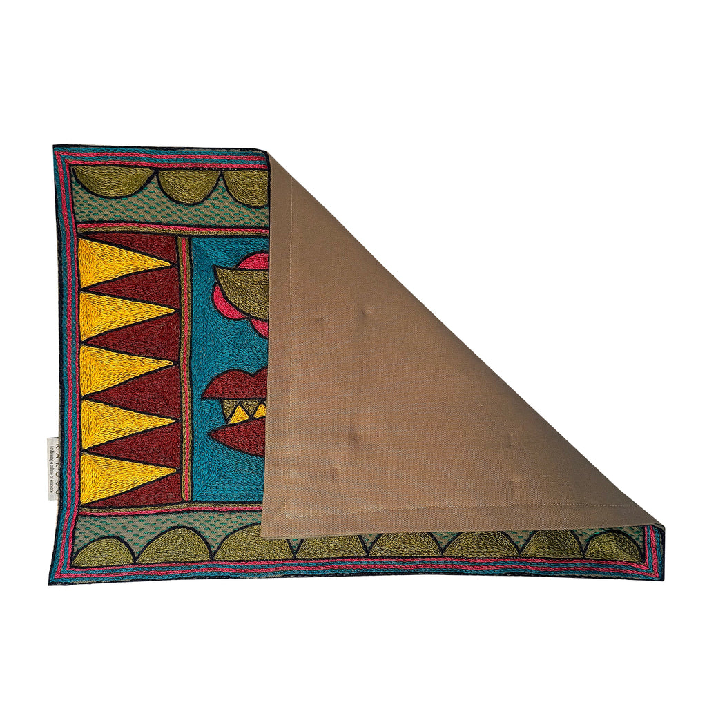 Shangaan Love Crocodile Hand-Embroidered Padded Placemat