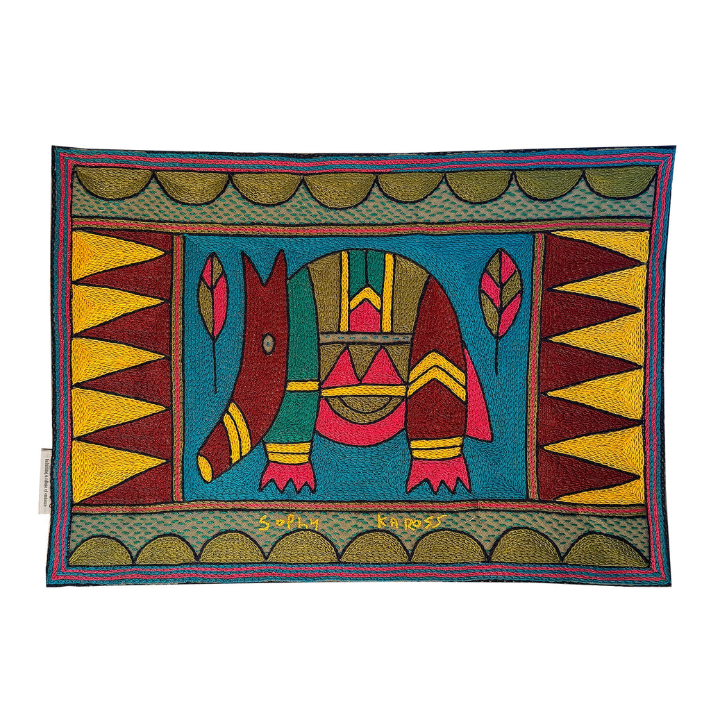 Shangaan Love Anteater Hand-Embroidered Padded Placemat