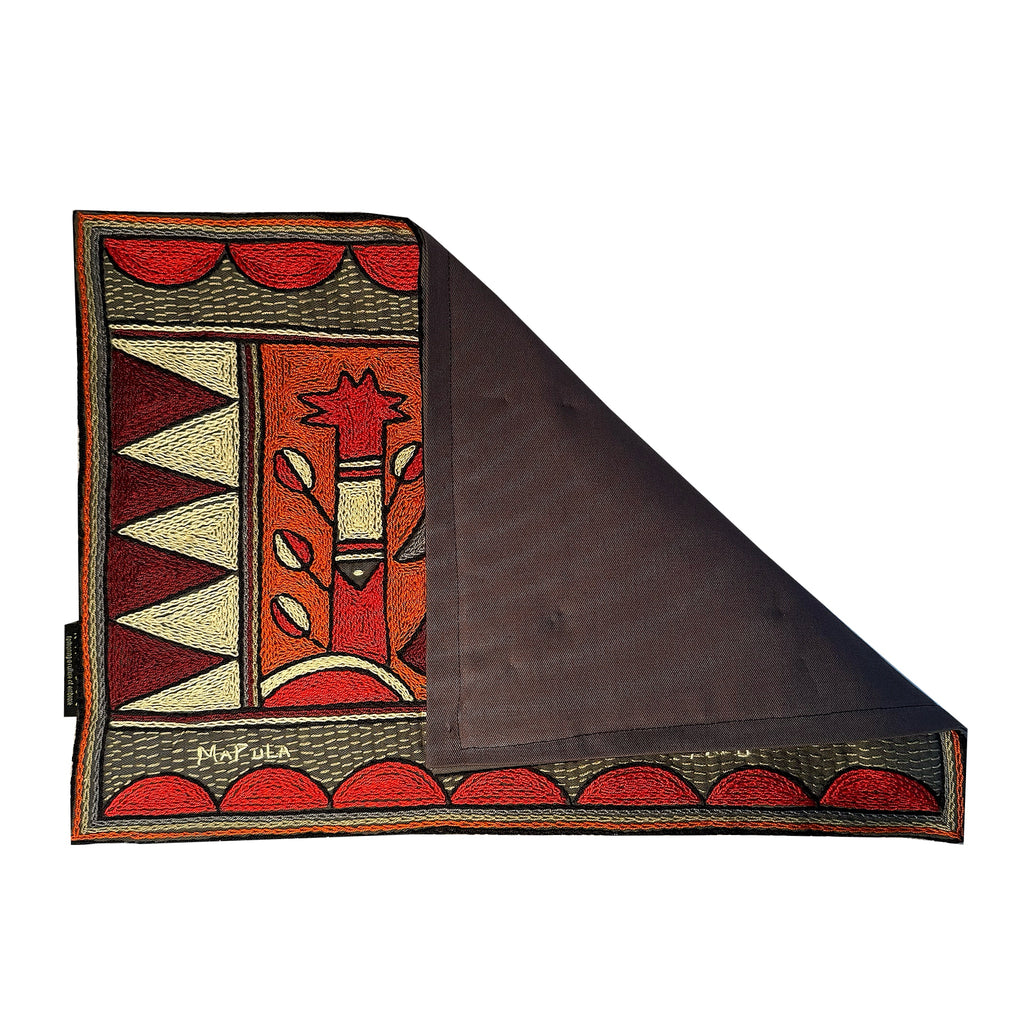 Royal Zulu Elephant Hand-Embroidered Padded Placemat