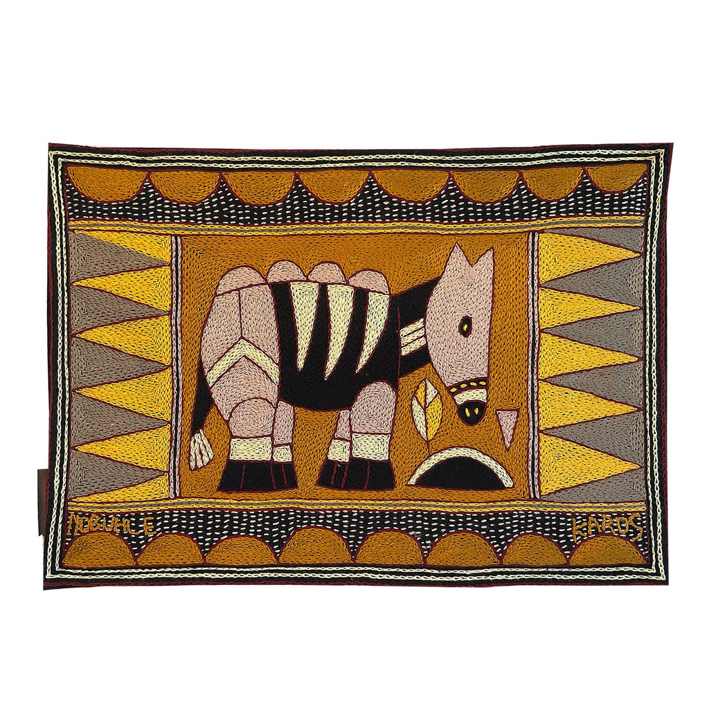 African Dawn Antelope Hand-Embroidered Padded Placemat