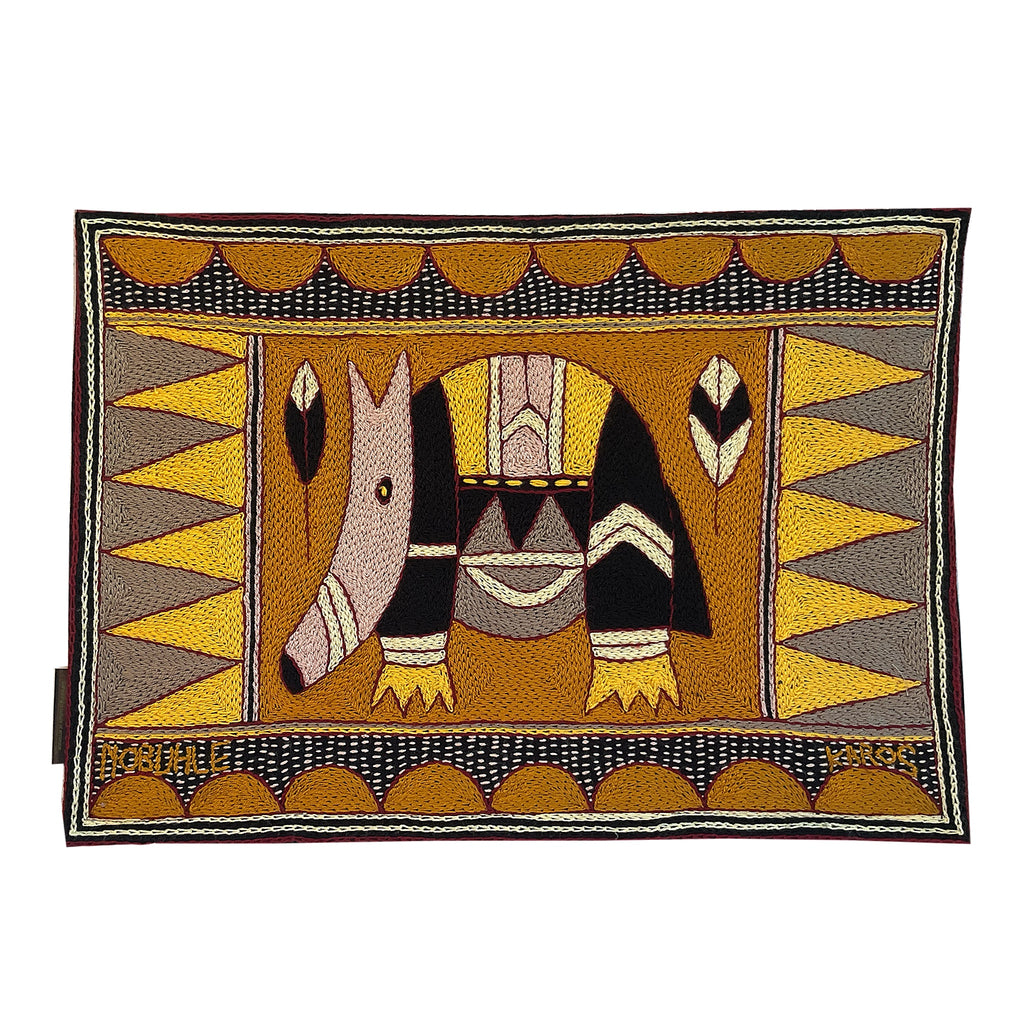 African Dawn Anteater Hand-Embroidered Padded Placemat