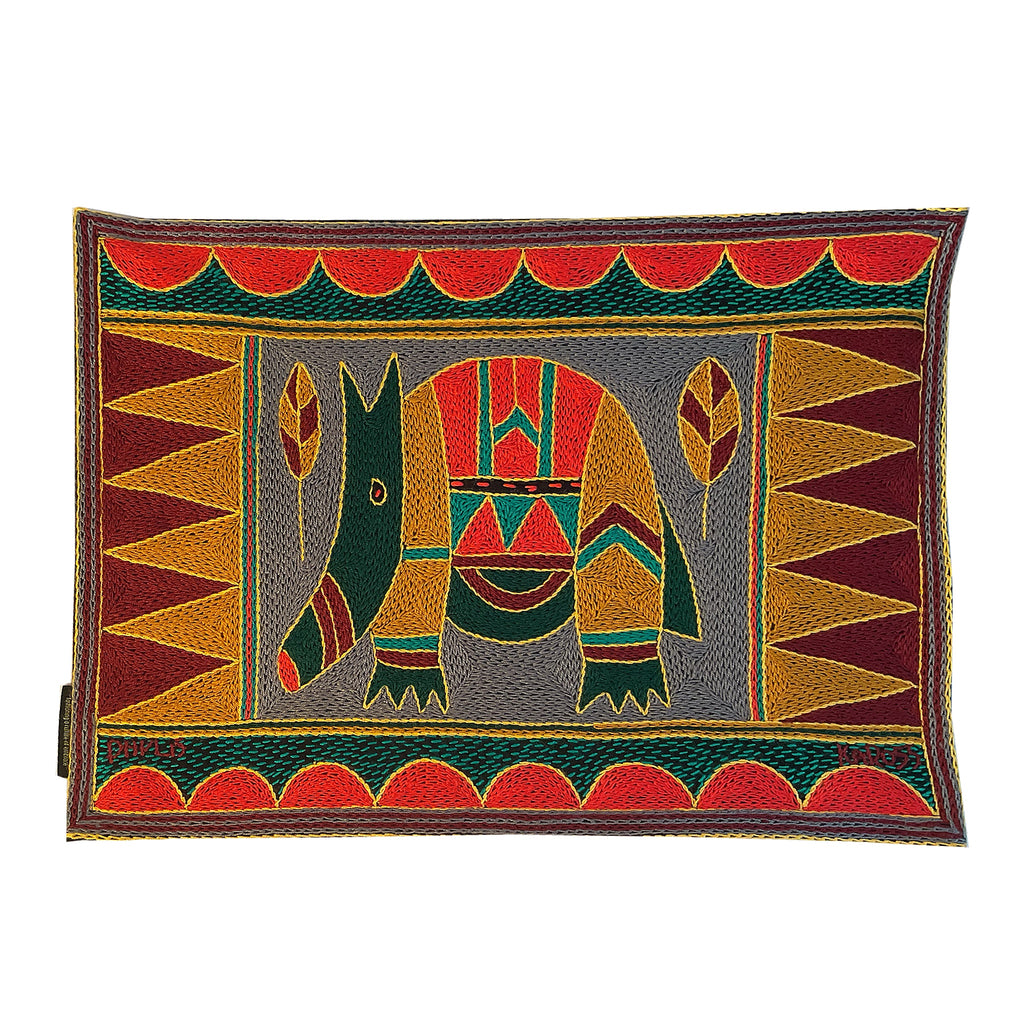 Viva Africa Anteater Hand-Embroidered Padded Placemat