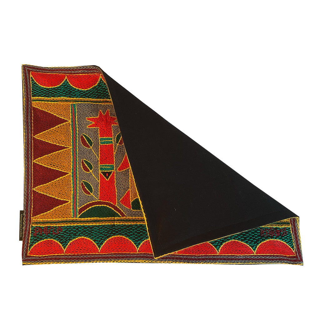 Viva Africa Elephant Hand-Embroidered Padded Placemat