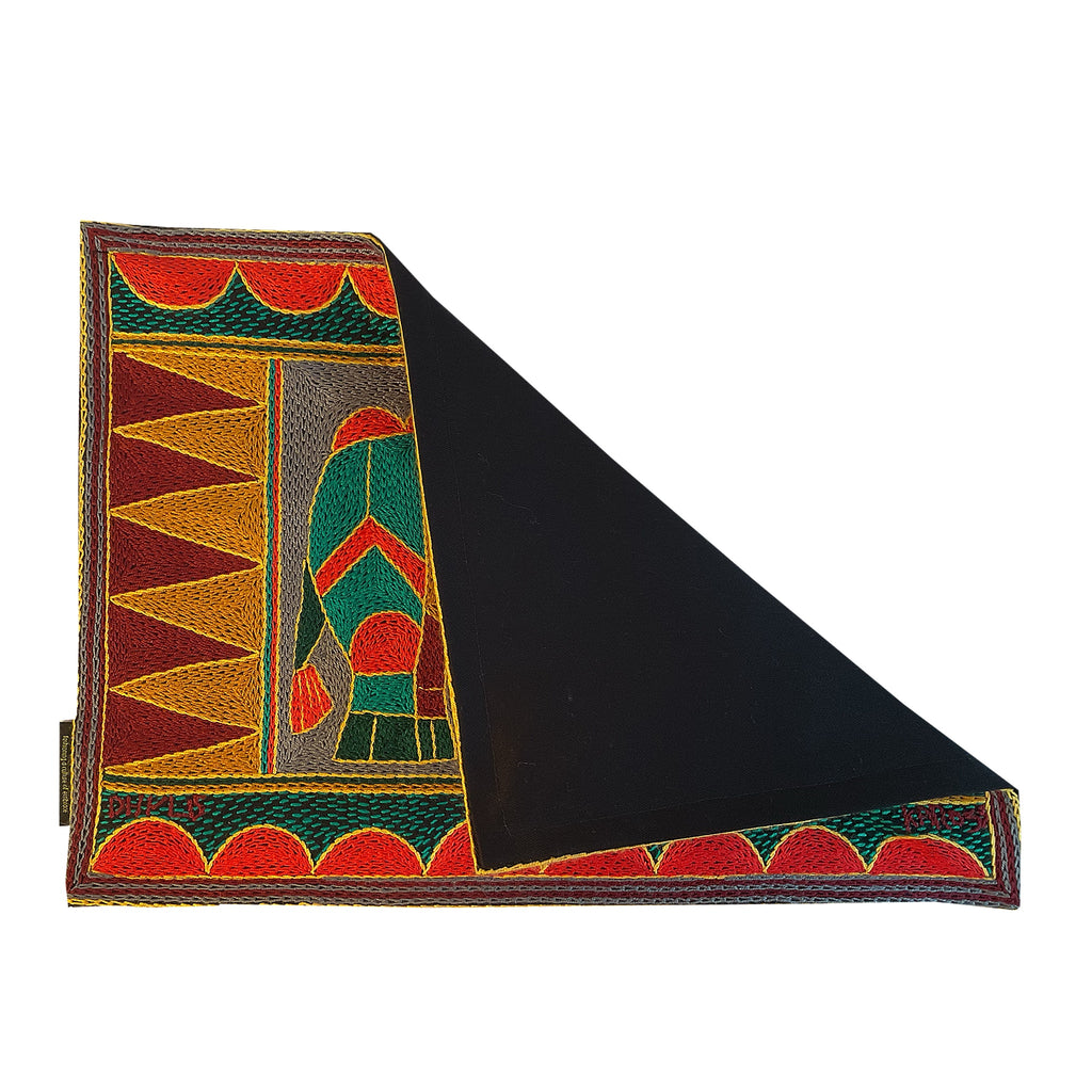 Viva Africa Antelope Hand-Embroidered Padded Placemat