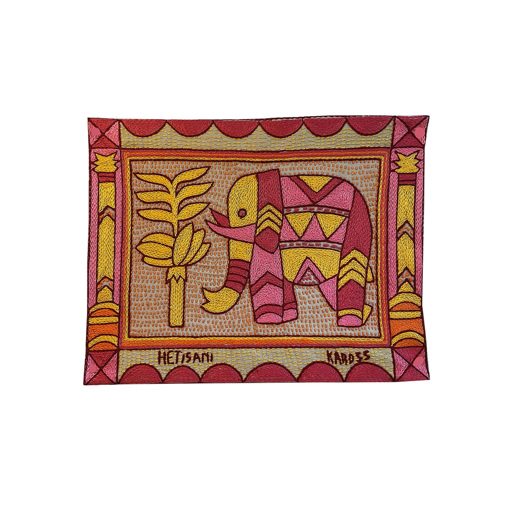 Shangaan Love Elephant Bull Hand-Embroidered Unpadded Placemat