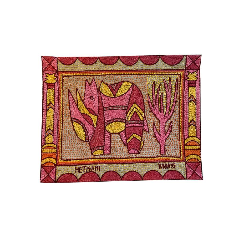 Shangaan Love Rhino Hand-Embroidered Unpadded Placemat