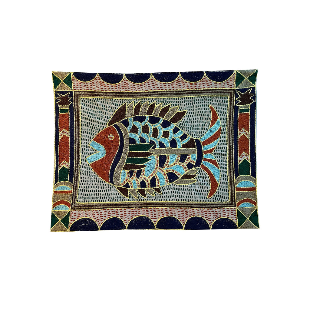 Mopani Moments Fish Hand-Embroidered Unpadded Placemat