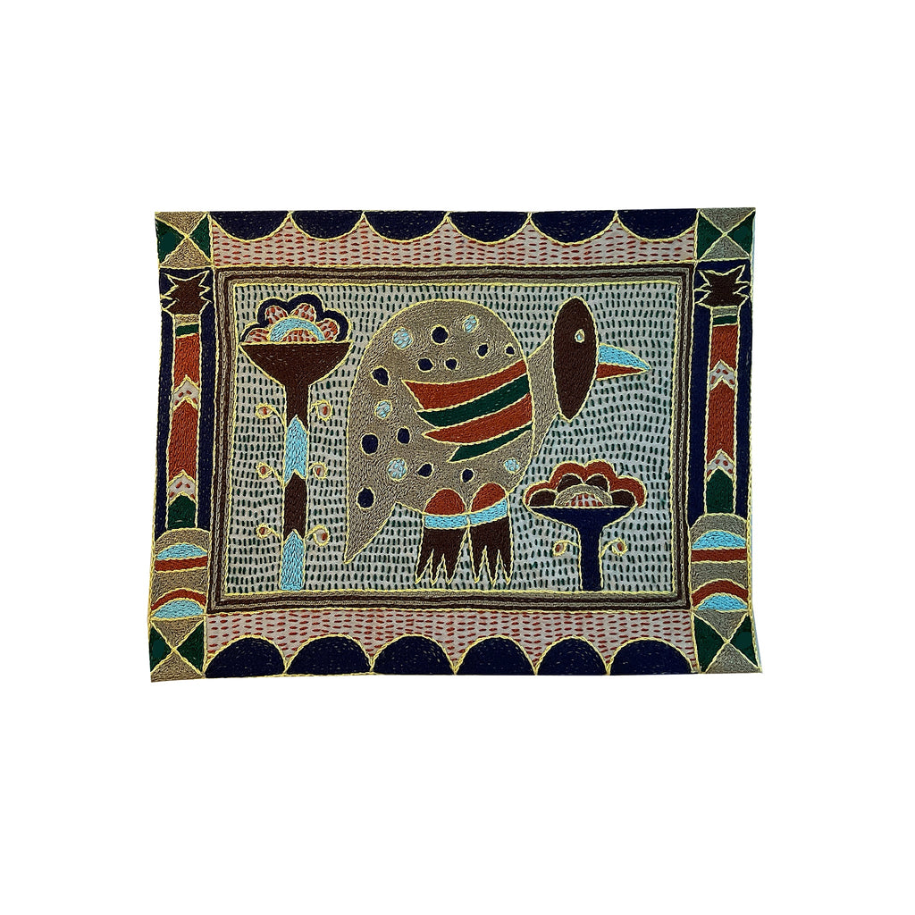 Mopani Moments Guinea Fowl Hand-Embroidered Unpadded Placemat