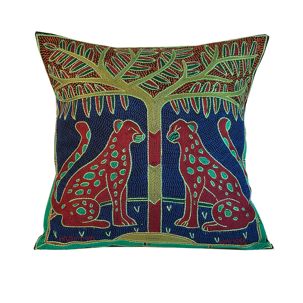 Fevertree Leopard Brothers Hand-Embroidered Cushion Cover