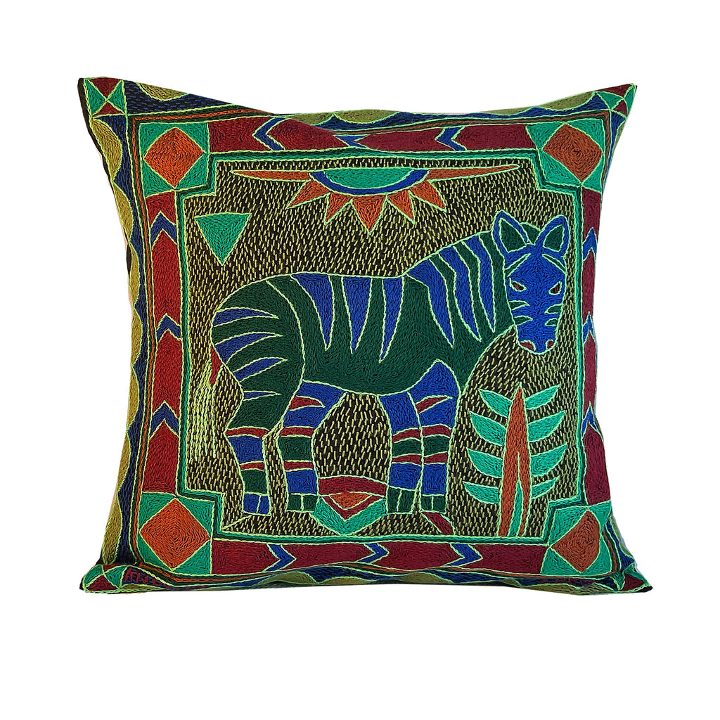 Fevertree Zebra Hand-Embroidered  Cushion Cover