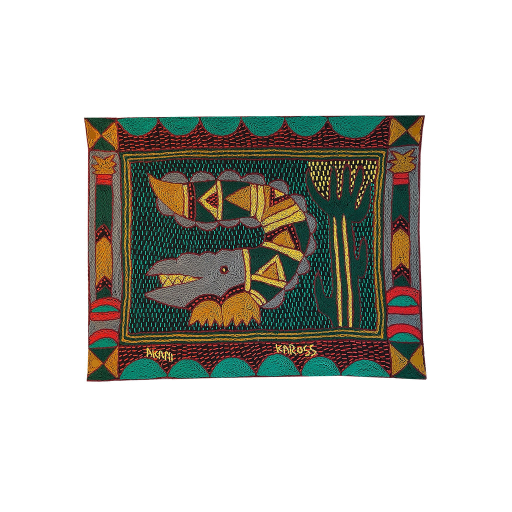 Viva Africa Crocodile Hand-Embroidered Unpadded Placemat