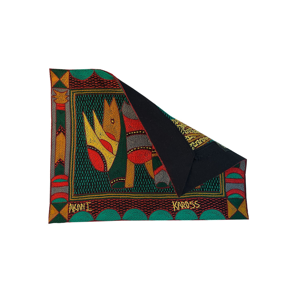 Viva Africa Rhino Hand-Embroidered Unpadded Placemat