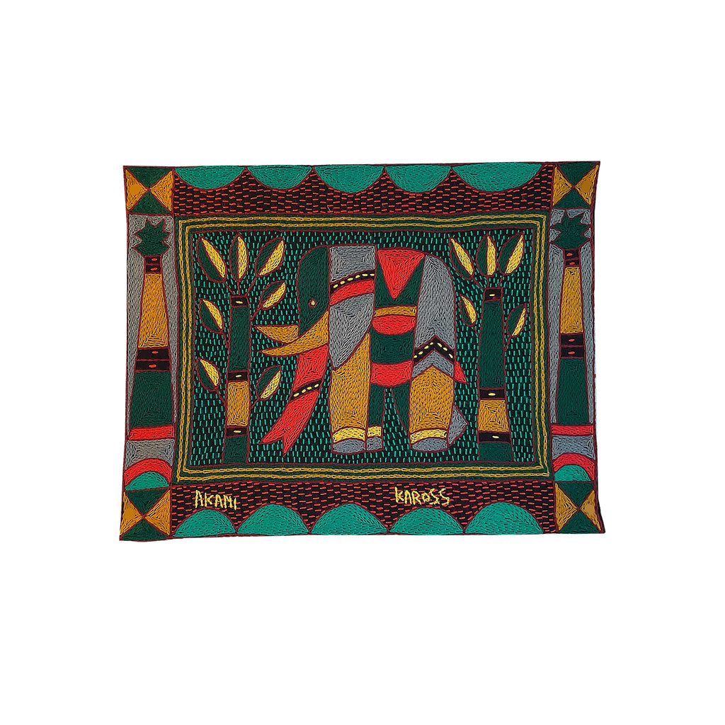 Viva Africa Elephant Hand-Embroidered Unpadded Placemat