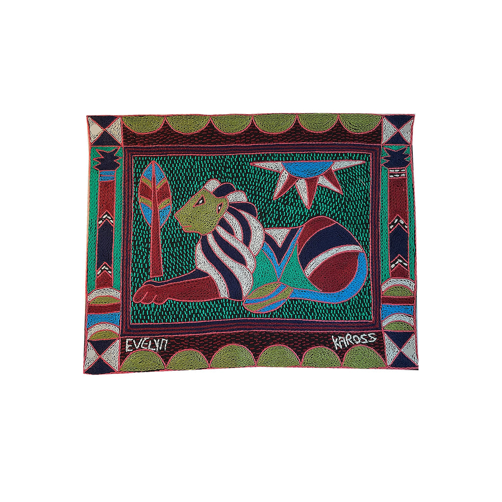 Turaco Lion Hand-Embroidered Unpadded Placemat