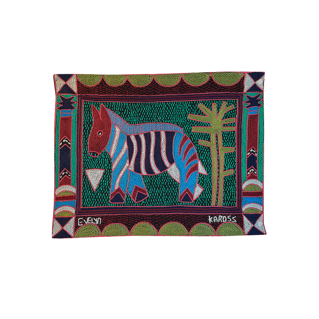 Turaco Zebra Hand-Embroidered Unpadded Placemat