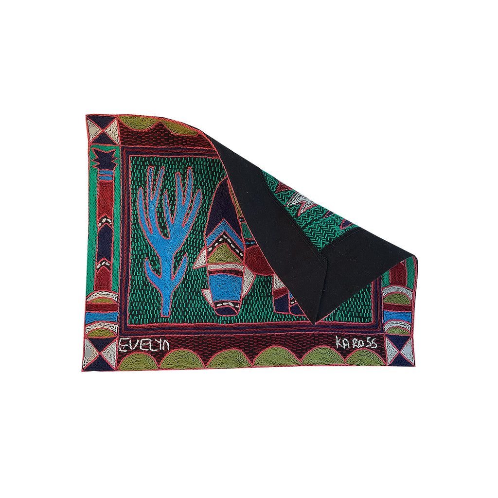 Turaco Rhino Hand-Embroidered Unpadded Placemat