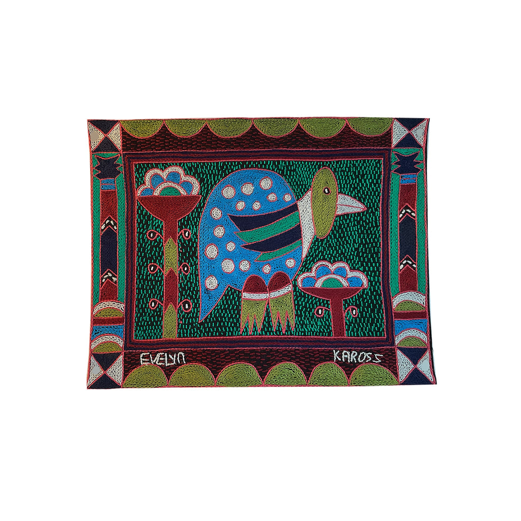 Turaco Guinea Fowl Hand-Embroidered Unpadded Placemat