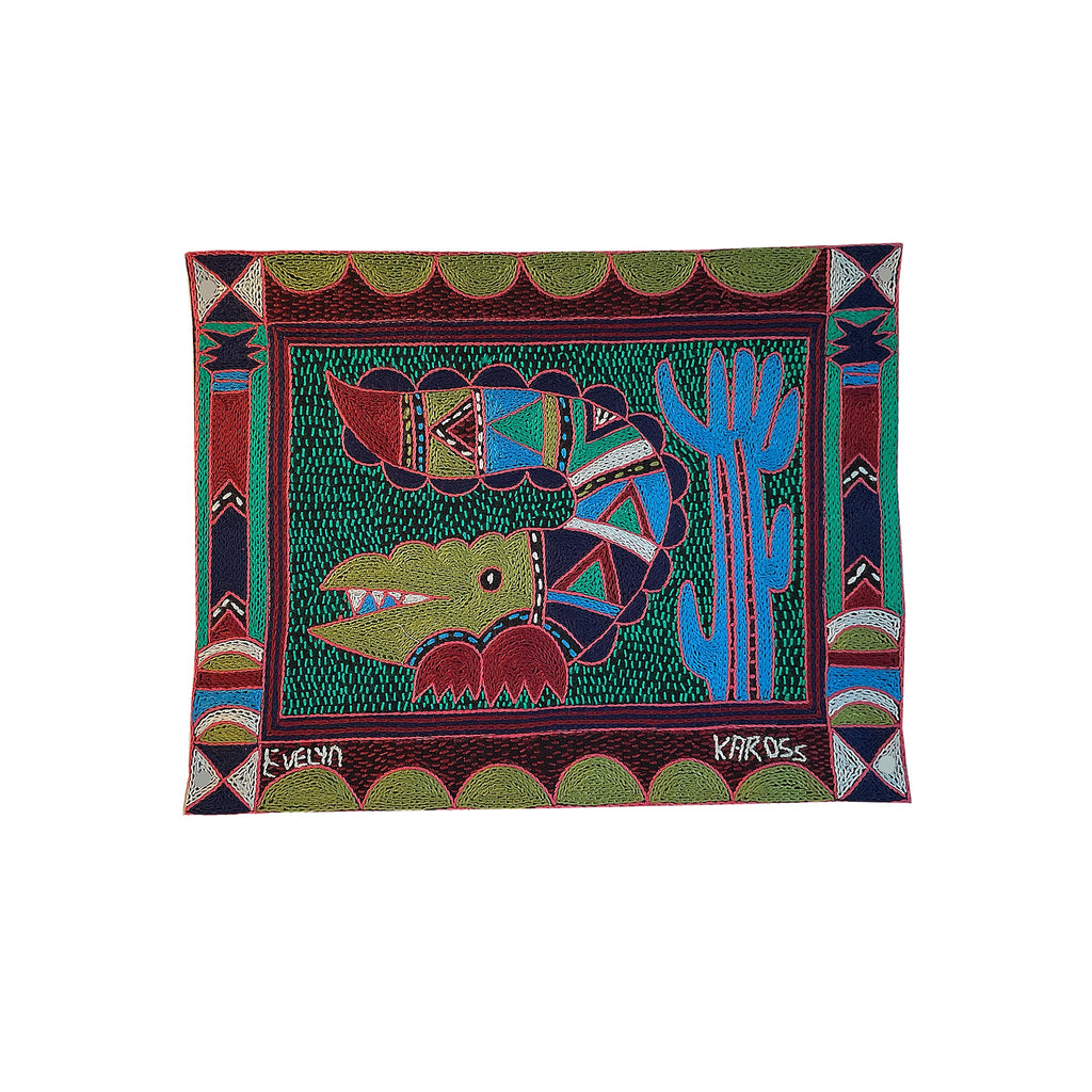 Turaco Crocodile Hand-Embroidered Unpadded Placemat