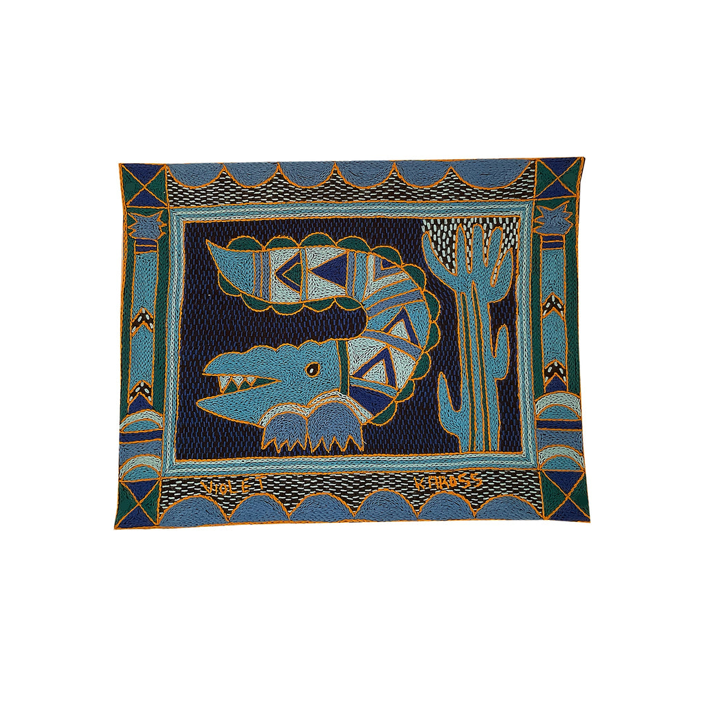 Delpht Crocodile Hand-Embroidered Unpadded Placemat