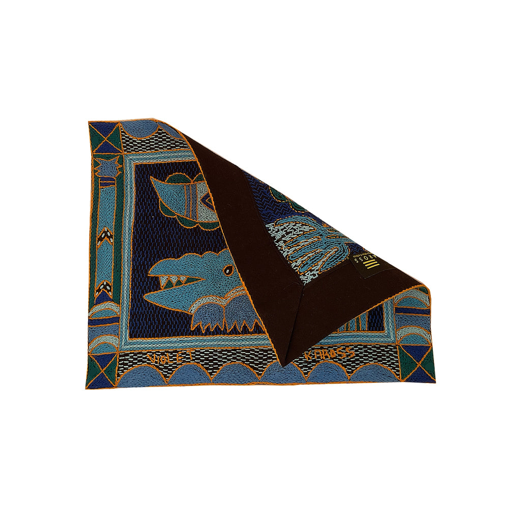 Delpht Crocodile Hand-Embroidered Unpadded Placemat
