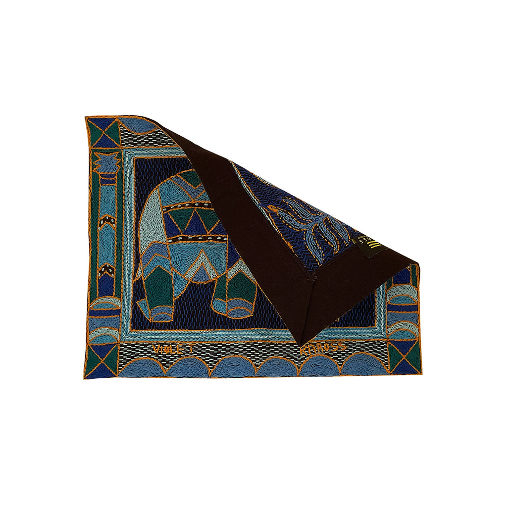 Delpht Elephant Cow Hand-Embroidered Unpadded Placemat