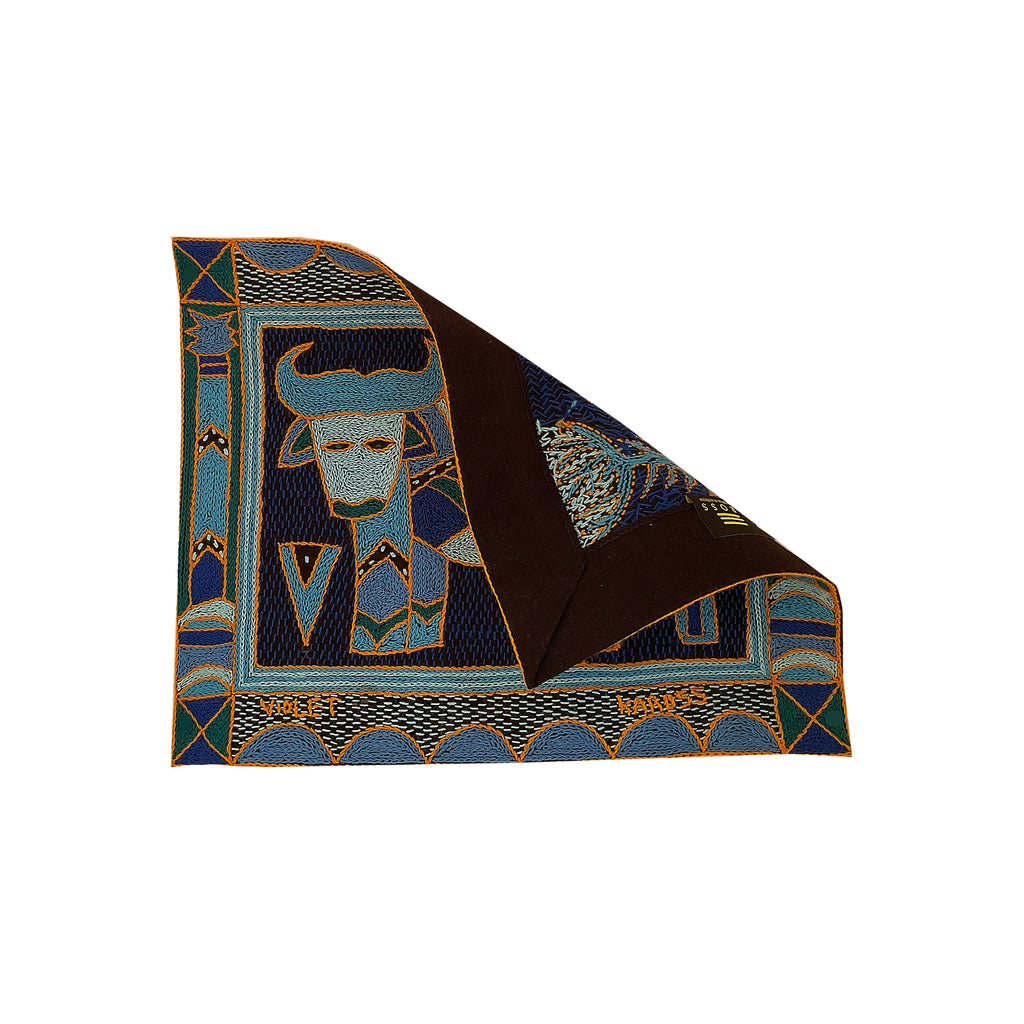 Delpht Buffalo Hand-Embroidered Unpadded Placemat