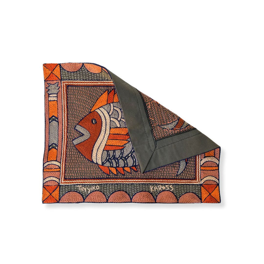 Valencia Fish Hand-Embroidered Unpadded Placemat