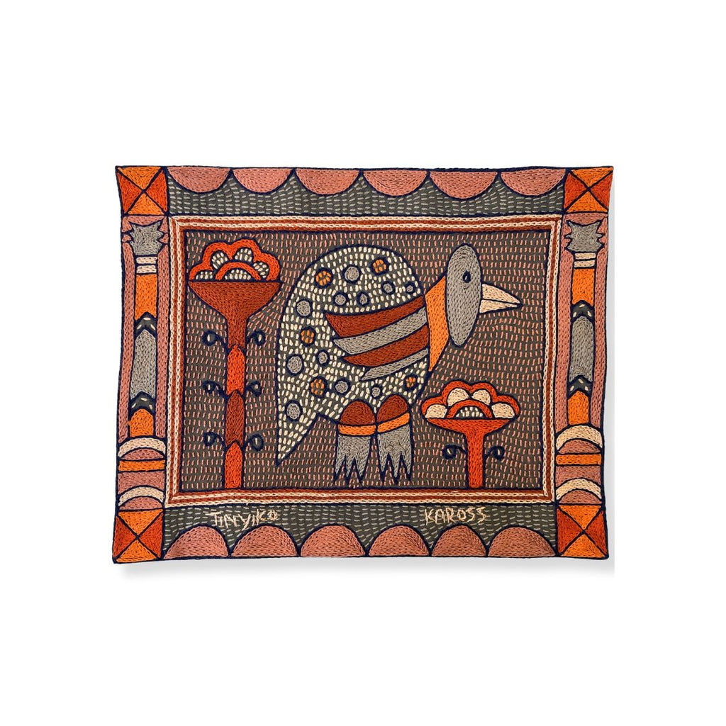 Valencia Guineafowl Hand-Embroidered Unpadded Placemat