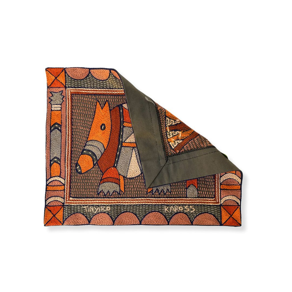 Valencia Anteater Hand-Embroidered Unpadded Placemat