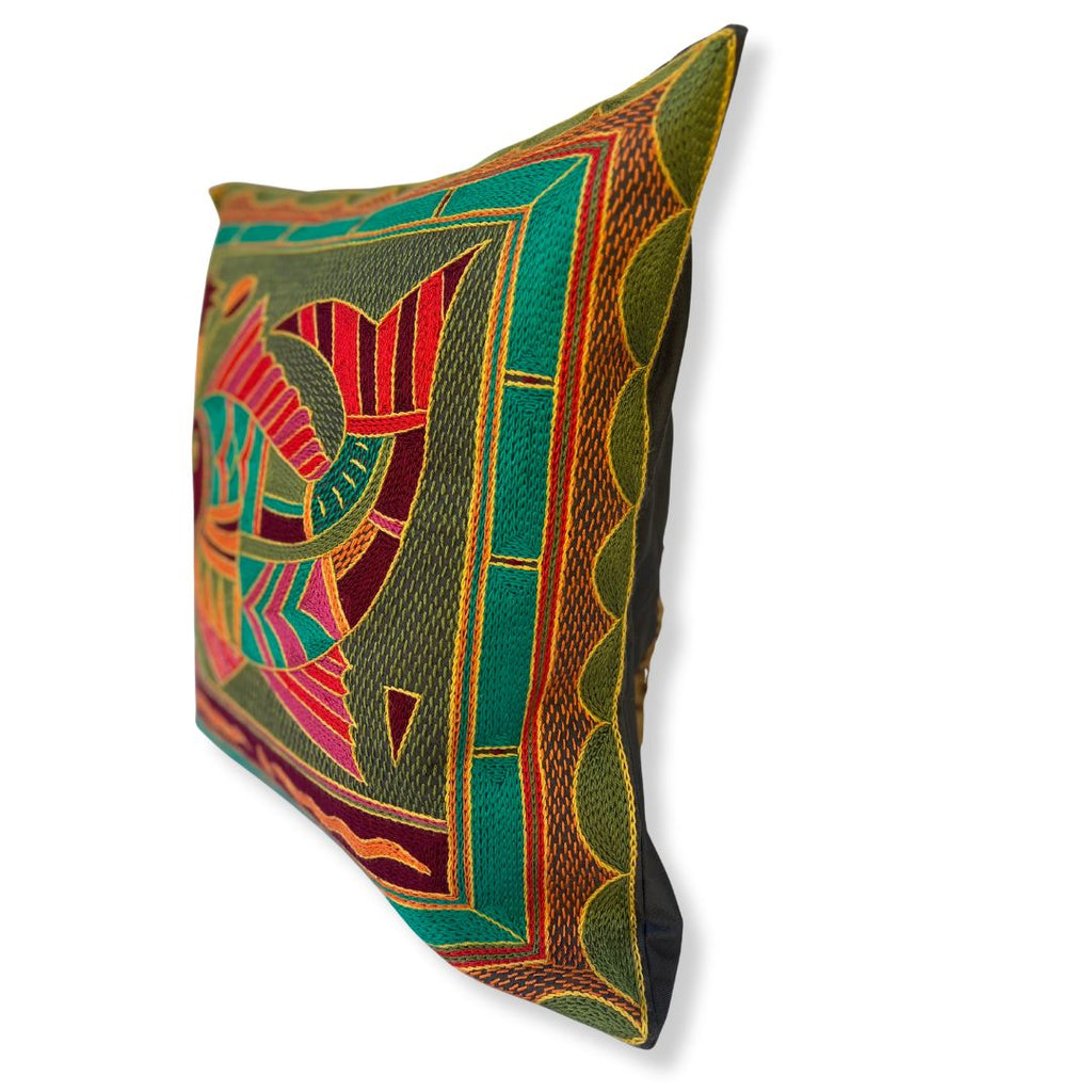 Shangaan Love Fat Fish Hand-Embroidered  Cushion Cover