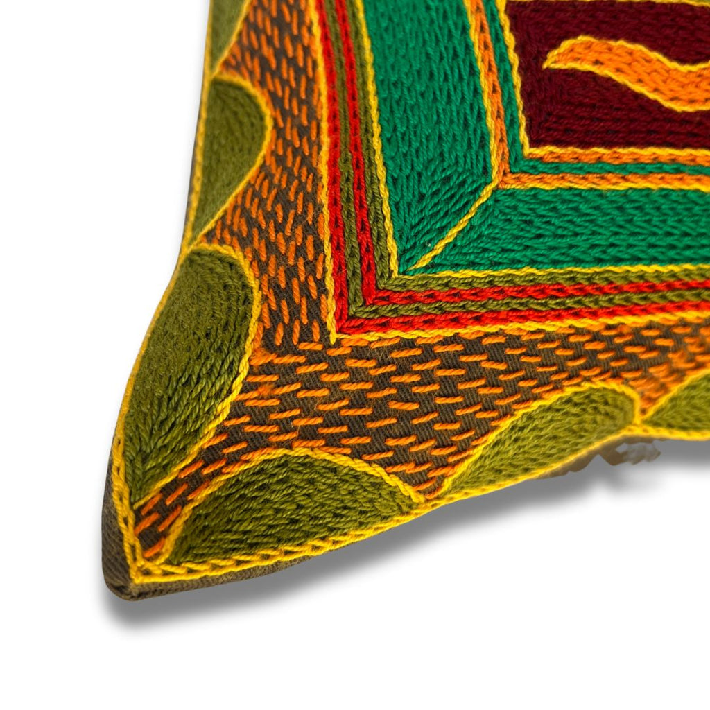 Shangaan Love Fat Fish Hand-Embroidered  Cushion Cover