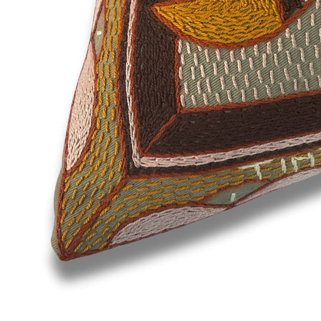 Namib Rust Elephant Hand-Embroidered Cushion Cover