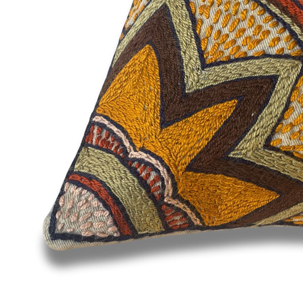 Namib Rust Ground Hornbill Hand-Embroidered Cushion Cover