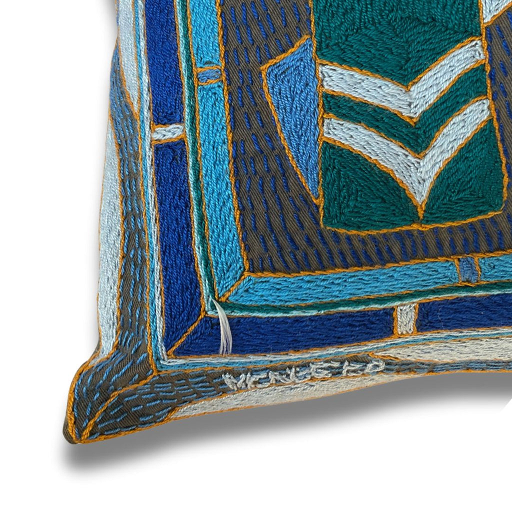 Delpht Elephant Hand-Embroidered  Cushion Cover