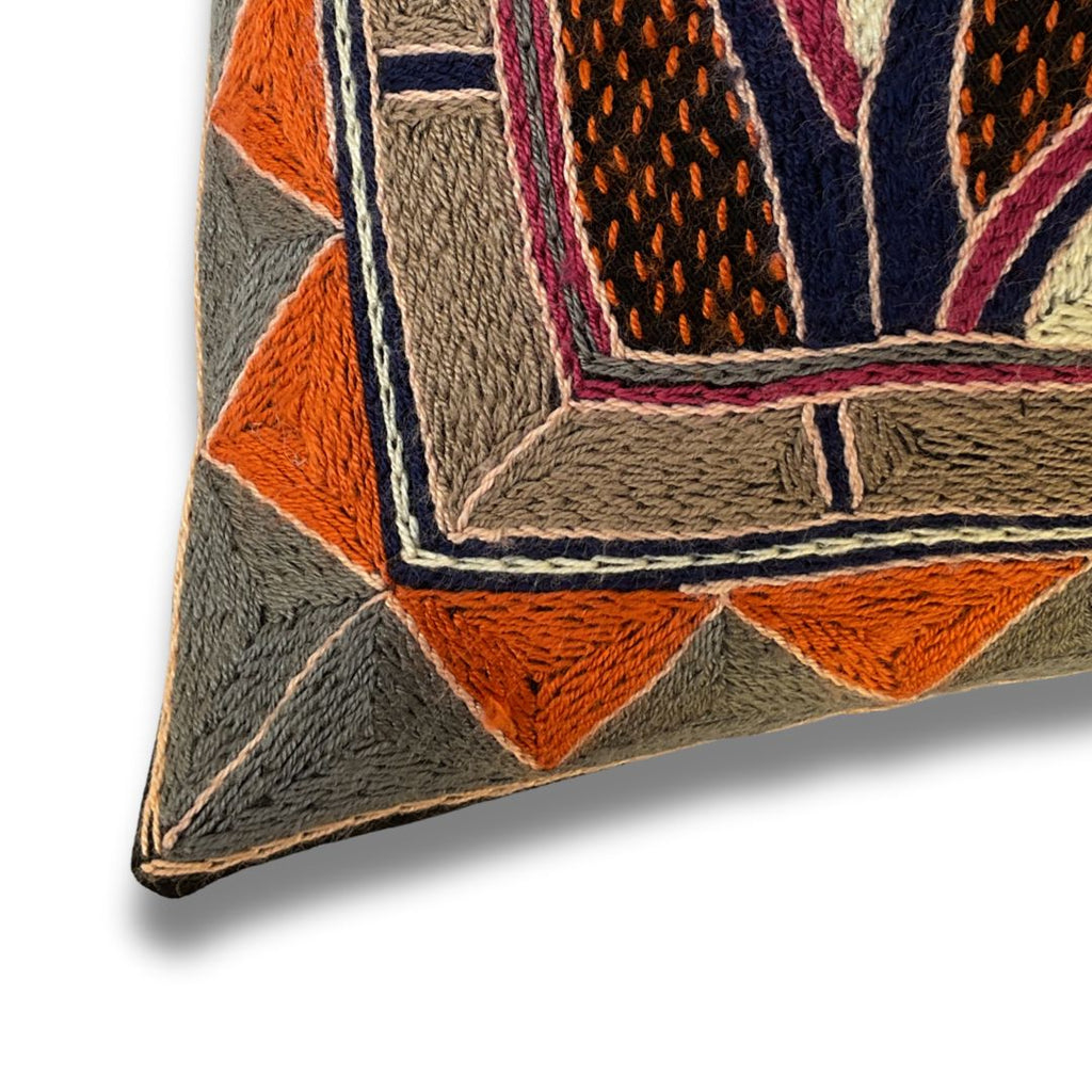 Ruby Sunset Giraffe Brothers Hand-Embroidered Cushion Cover