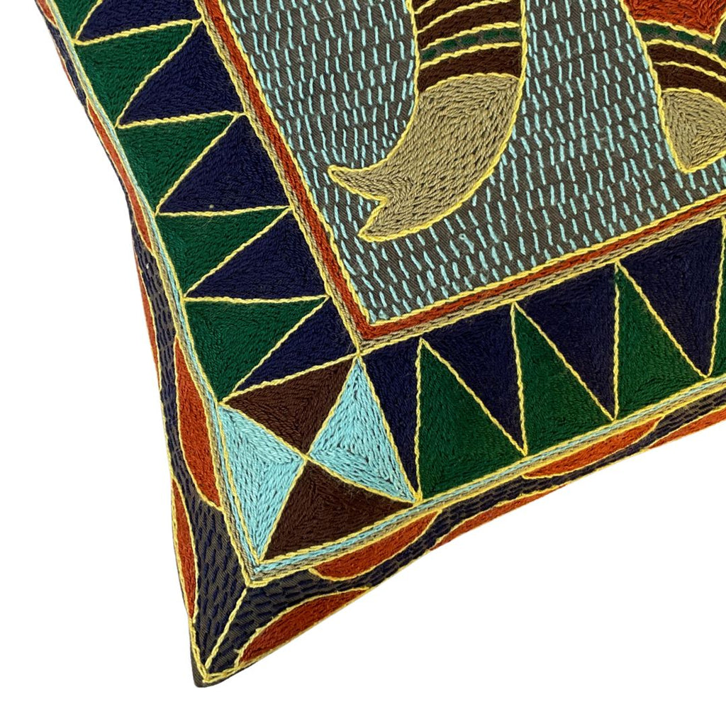Mopani Moments Large Elephant Large Hand-Embroidered Cushion Cover