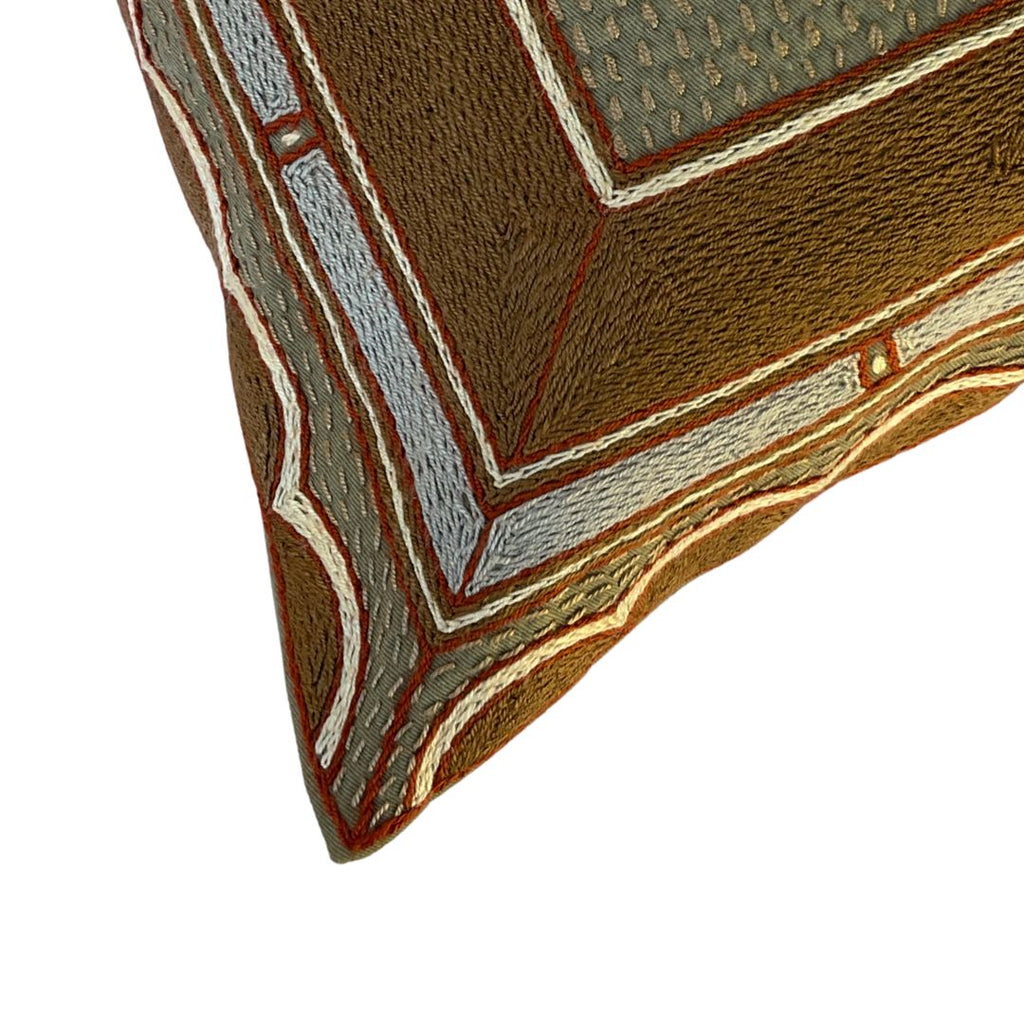 Namib Rust Leopard Hand-Embroidered Cushion Cover