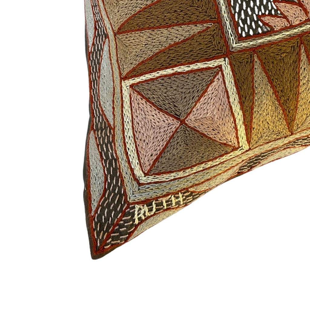 Namib Rust Zebra Sunset Hand-Embroidered Cushion Cover