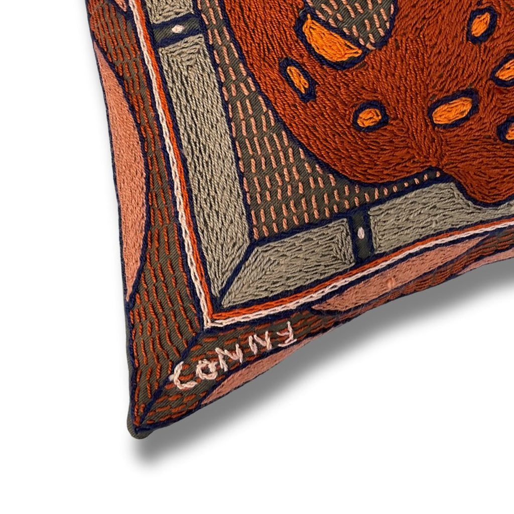 Valencia Leopard Hand-Embroidered Cushion Cover