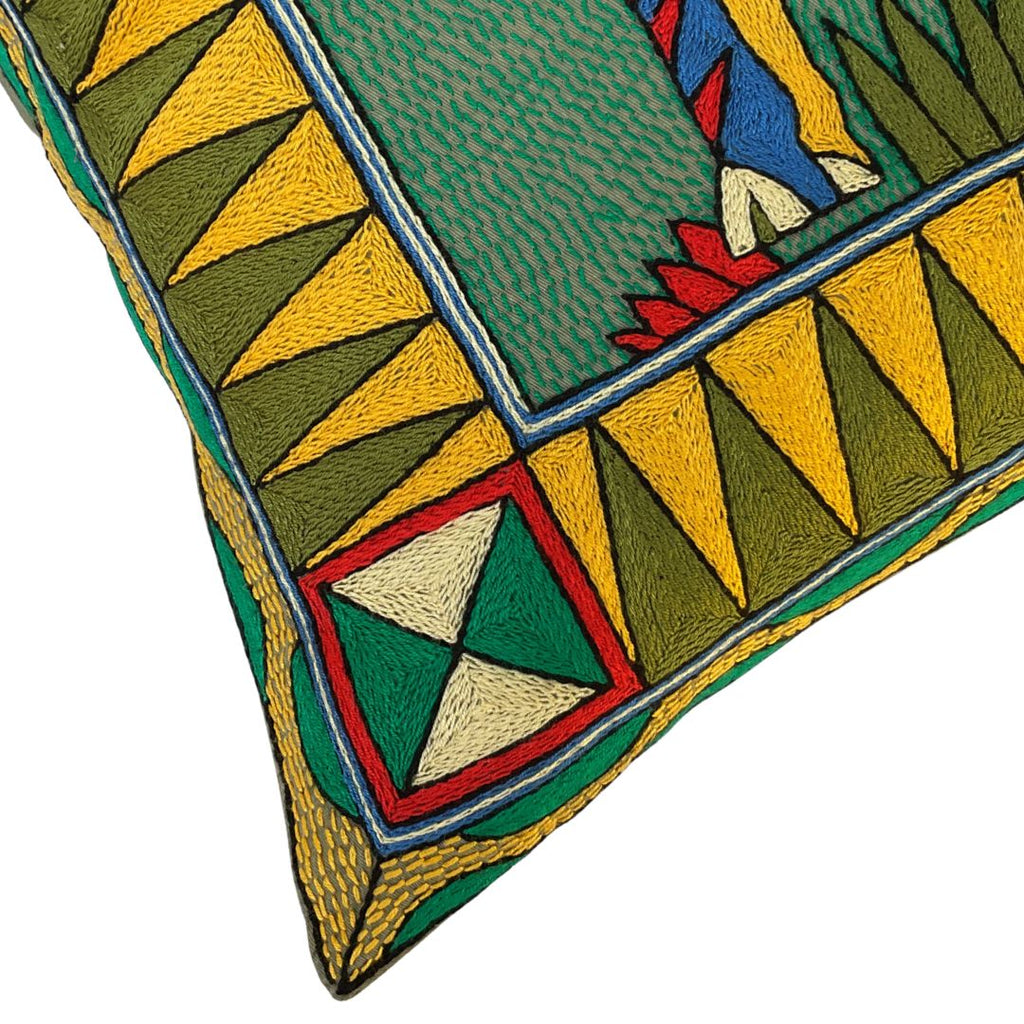 Viva Africa Zebra Sunset Large Hand-Embroidered Cushion Cover
