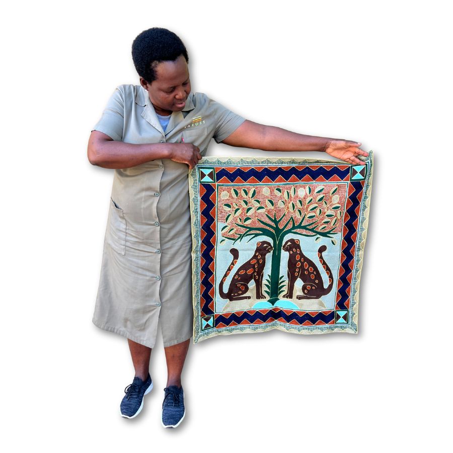Mopani Moments Hand-Embroidered Square Cloth